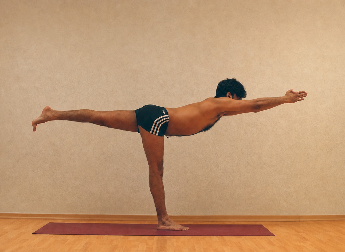 Virabhadrasana III yoga practice demonstrated by Pankaj